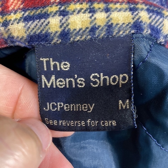 Vintage The Men's Shop JCPenney Quilt Lined Flannel Button Up Shirt Shacket M - Picture 4 of 8